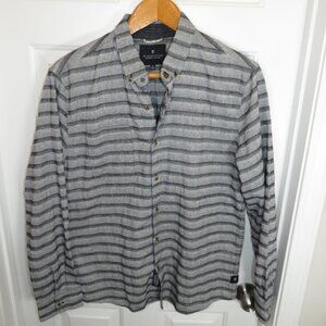Roark Revival Shirt Mens LG Gray Tribal Button Up Long Sleeve Outdoor